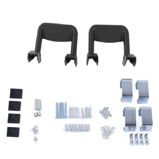 2Pcs/Set SUV Truck Side Steps Bar Anti-Slip Aluminum Pickup Powder-Coated Stirrup Boards for FORD/CHEVY/GMC/DODGE: black