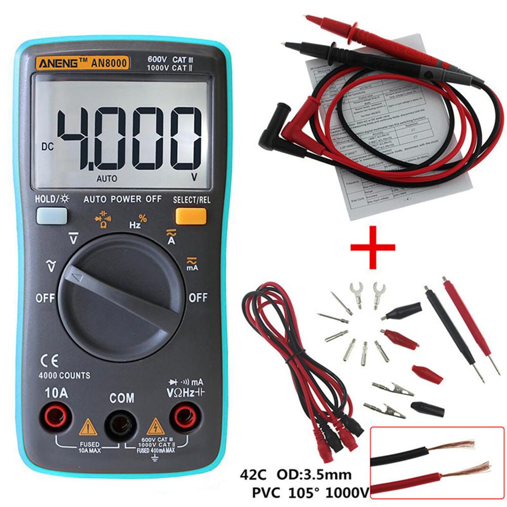 Handheld Digital Multimeter With Assembly Line 550V Protection In Resistance Capacitance And Frequency Ranges Large LCD Display