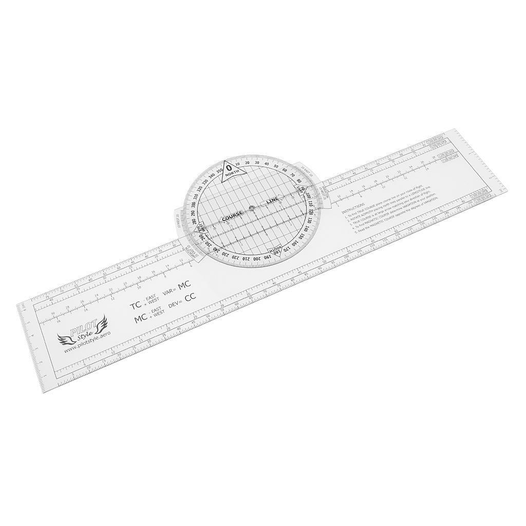 13.2&#39;&#39;x 2.4&#39;&#39; Plastic Rotating Plotter for Aeronautical Chart VFR Navigation