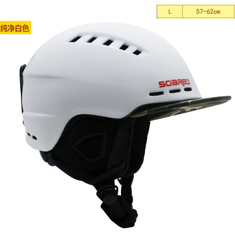 Casco de esquí Unisex de tamaño ajustable, moldeado integralmente, para snowboard, patinaje, esquí, cascos deportivos: White camouflage