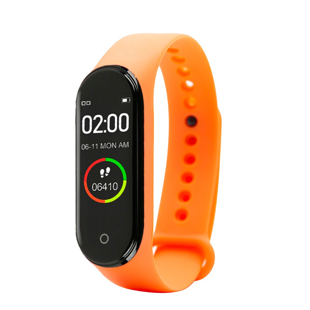 Fxm M4 Mannen Vrouwen Smart Label Riem Sport Bloeddruk Hartslagmeter Horloge Monitor Waterdicht fitness: orange