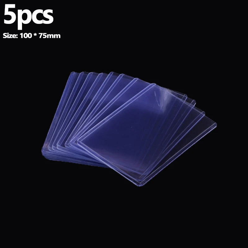 Fundas transparentes para tarjetas de juego, Protector exterior para tarjetas, fundas para carpetas de postales comerciales para tarjetas deportivas, para niños, 1-20 piezas: Negro