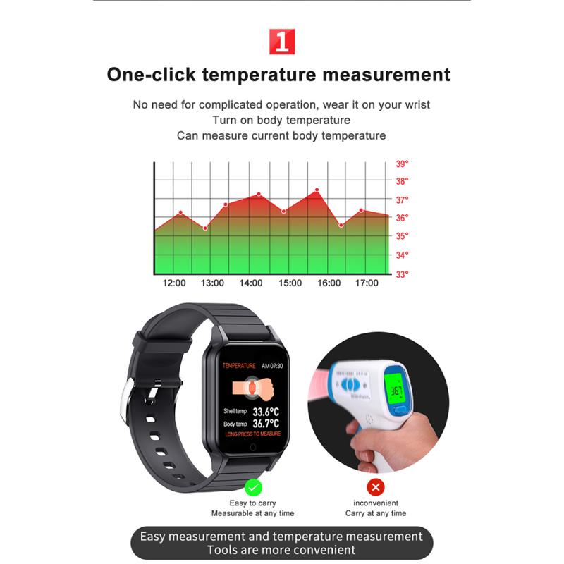 T96 Smart Watch IP67 Waterproof Sport Wristband ECG Heart Rate Sleep Monitoring Blood Oxygen Fiteness Tracker Smart Bracelet