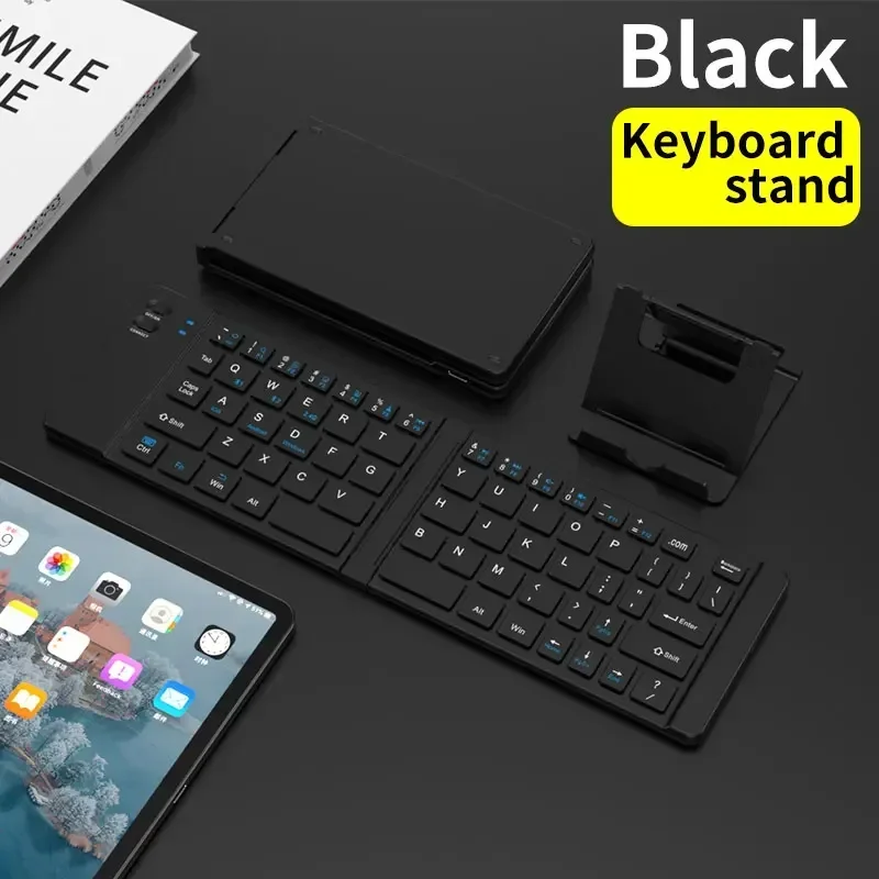Tragbare Tastatur und Maus Bluetooth schlanke Falt tastatur Tablette-Telefonst änder wiederauf ladbar 2,4g für iPad Smartphone Laptop: khaki