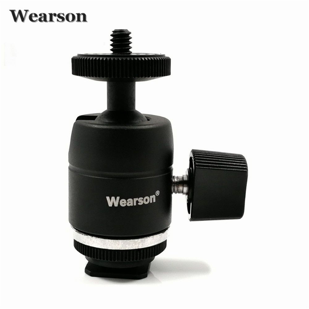 Tripé para câmera wearson, suporte de 360 graus 1/4 "3/8" com parafuso para câmera canon nikon dslr adaptador/lcd monitor de vídeo