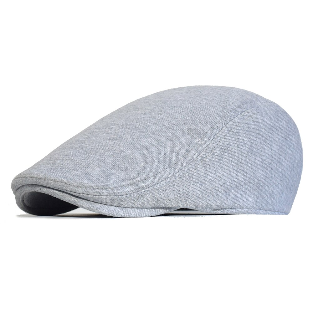 Cotton Newsboy Caps Men Women Hat Soft Casual Beret Solid Unisex Retro Hat Driver Flat Cap The waiter Cap: Gray