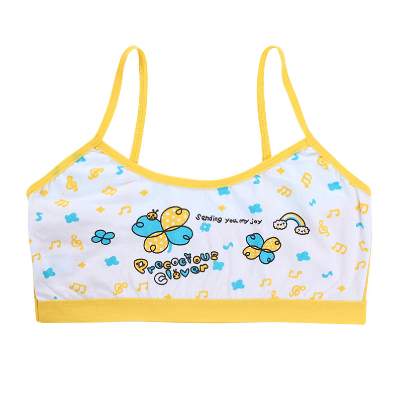 5 pz/lotto intimo cotone colorato neonata bambini bambini cartone animato 6-14Y Hipster Sport adolescenti adolescente giovane canotta: yellow