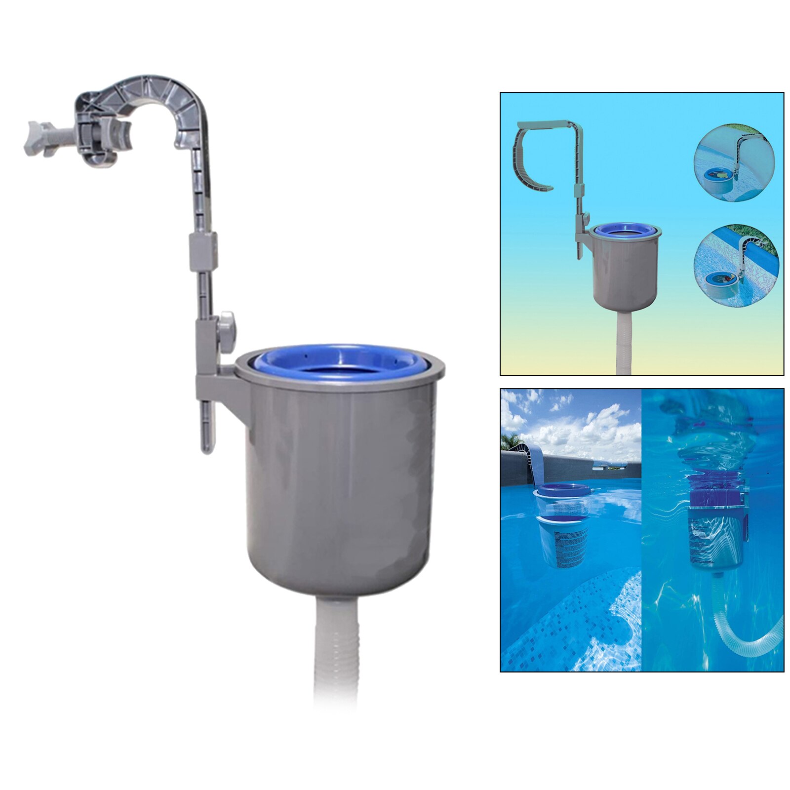 Swimming Pool Wall-Mounted Skimmer Automatic Clean Tool Basket for Inflatable Swimming Pool Fountains 25 x 25 x 32 cm