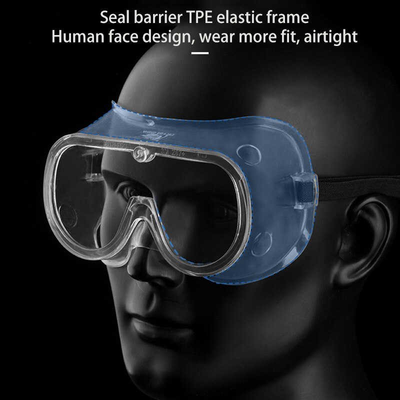 Anti-Impact Anti Chemical Splash Safety Goggles Economy Clear Lens Eye Protection Dust Laboratory Glasses