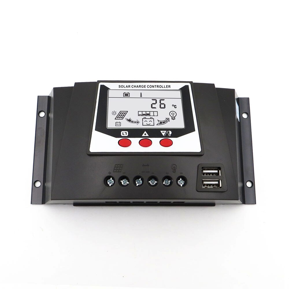 30 ampères PWM chargeur solaire contrôleur chargeur régulateurs 30A 12V 24V 36V 48V Auto rétro-éclairage LiFePO4 batterie au lithium 3.2V 3.7V