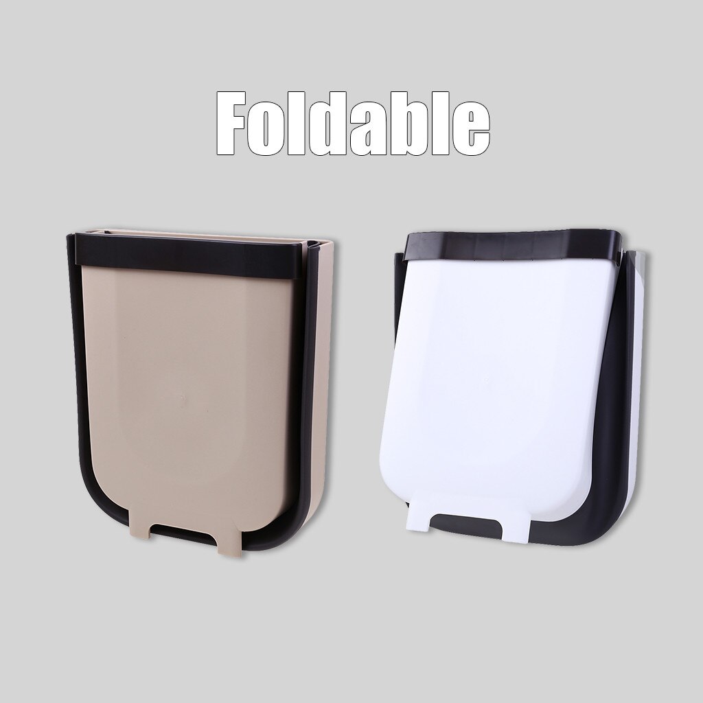 Wall Mounted Folding Waste Bin Garbage Cans Kitchen Cabinet Door Hanging Trash Bin Small hanging trash can cubo basura dustbin
