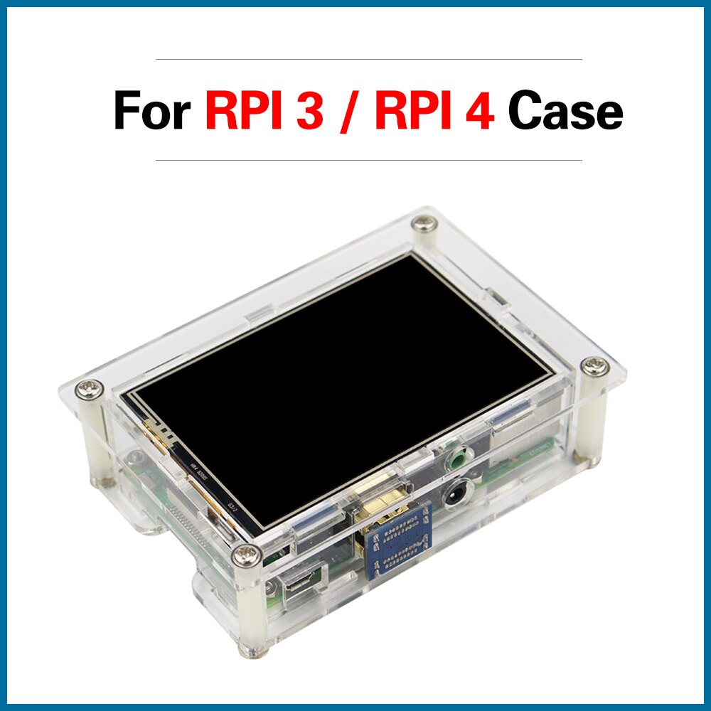 S ROBOT For Raspberry Pi 4 Acrylic Case Transparent Shell for 3.5inch HDMI Touch Screen Display for Raspberry Pi 3 RPI102