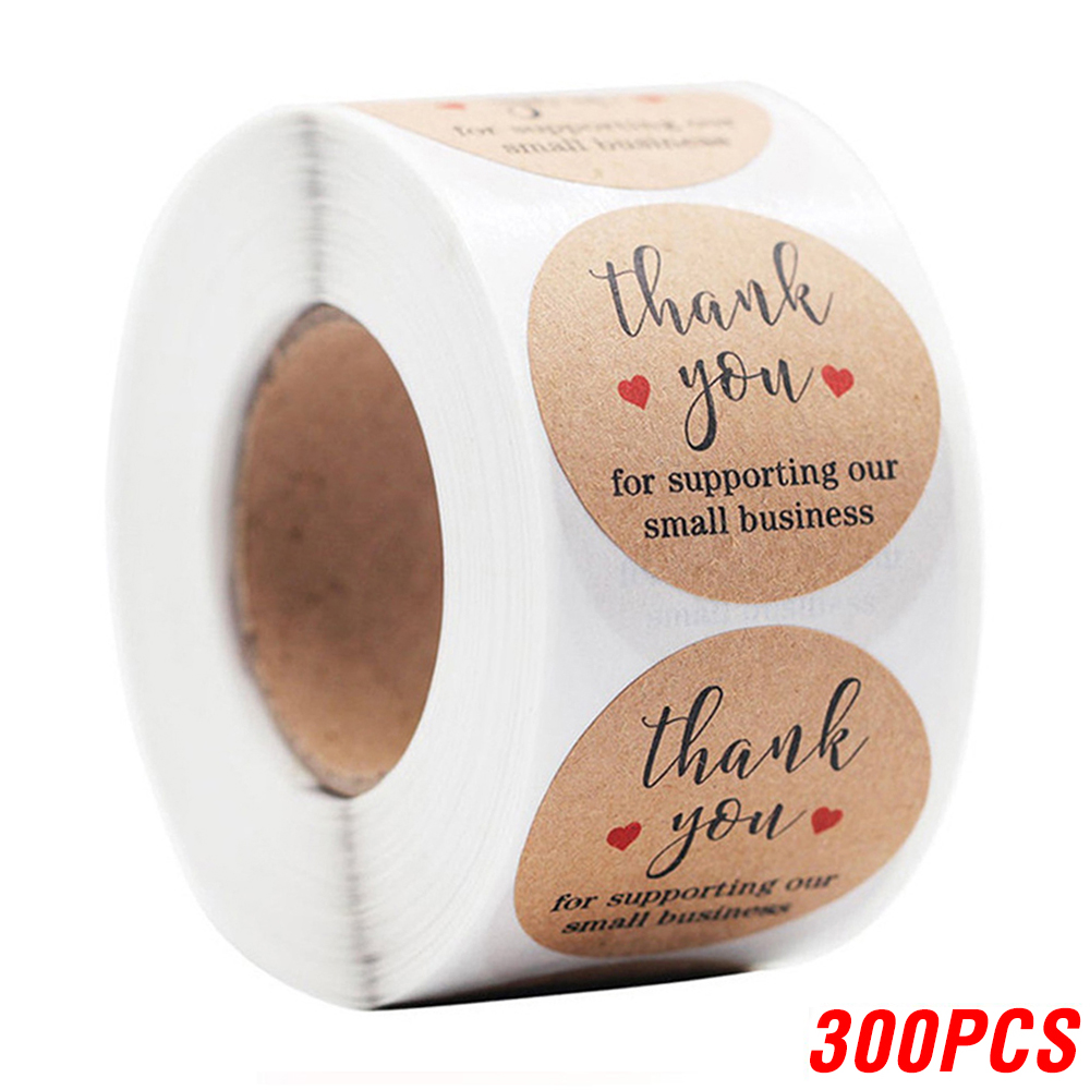 100-500Pcs Kraft Paper Self Made Sticker Met Liefde Plakboek Envelop En Verpakking Sticker Manual Maken Briefpapier label: YH141-300pcs