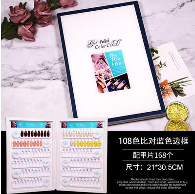 Détachable 180-couleur acrylique Swatch ongle couleur plaque vernis à ongles panneau d'affichage 120-couleur contraste aimant échantillon livre: 108 colors