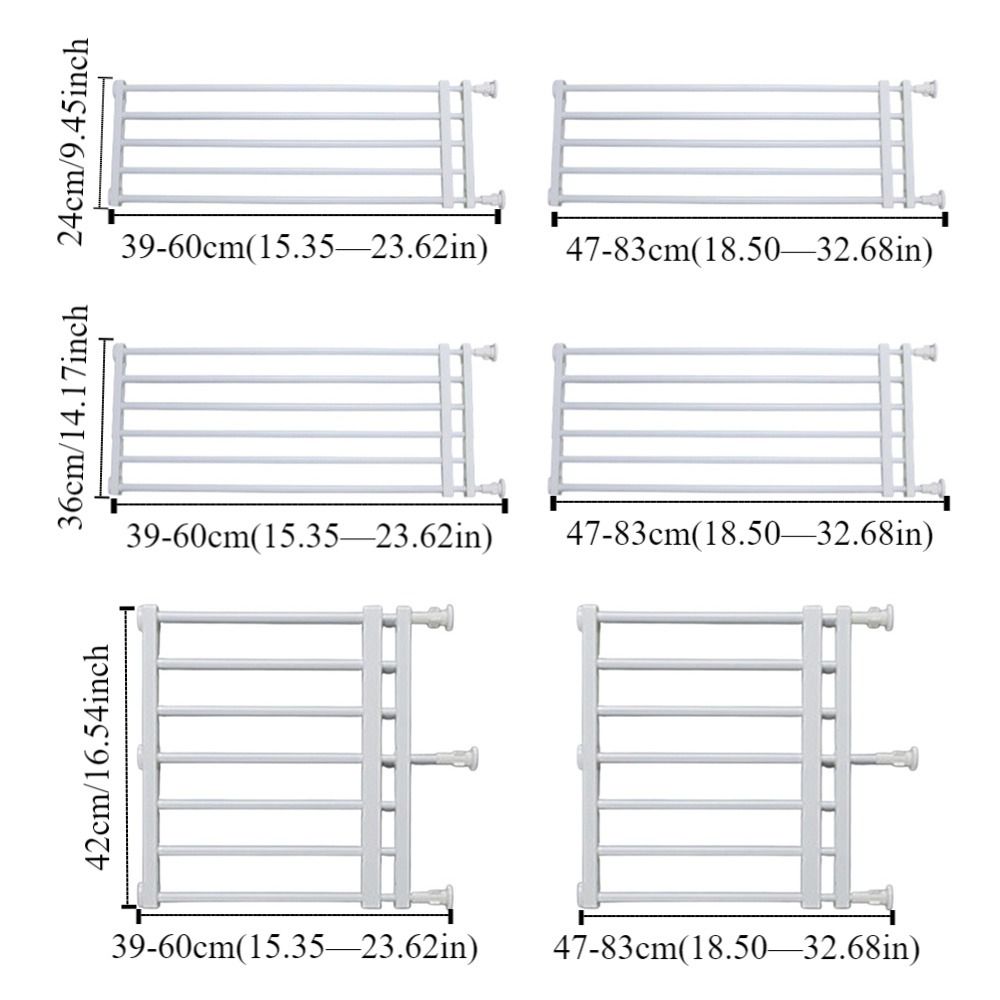 Infällbar lekhage för husdjur, universell inomhusgrind för husdjur, svart/vit, ingen borrning, husdjurssäkerhetshägn balkong