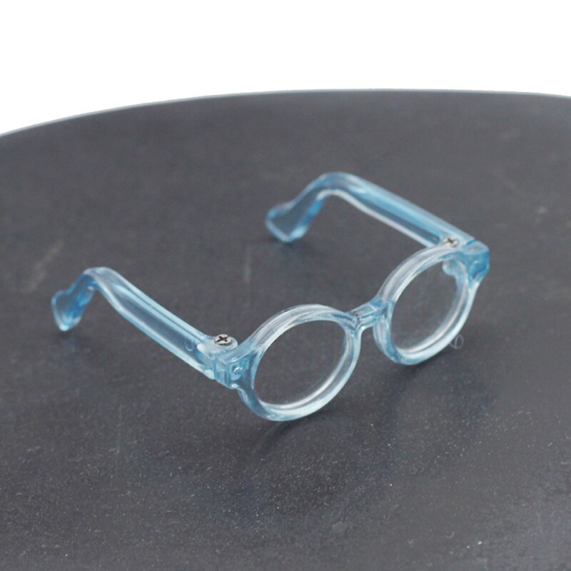 Bjd dukke runde briller til 1/6 1/8 bjd dukke tilbehør (egnet anden ansigtsbredde 4.4cm dukke): Blå