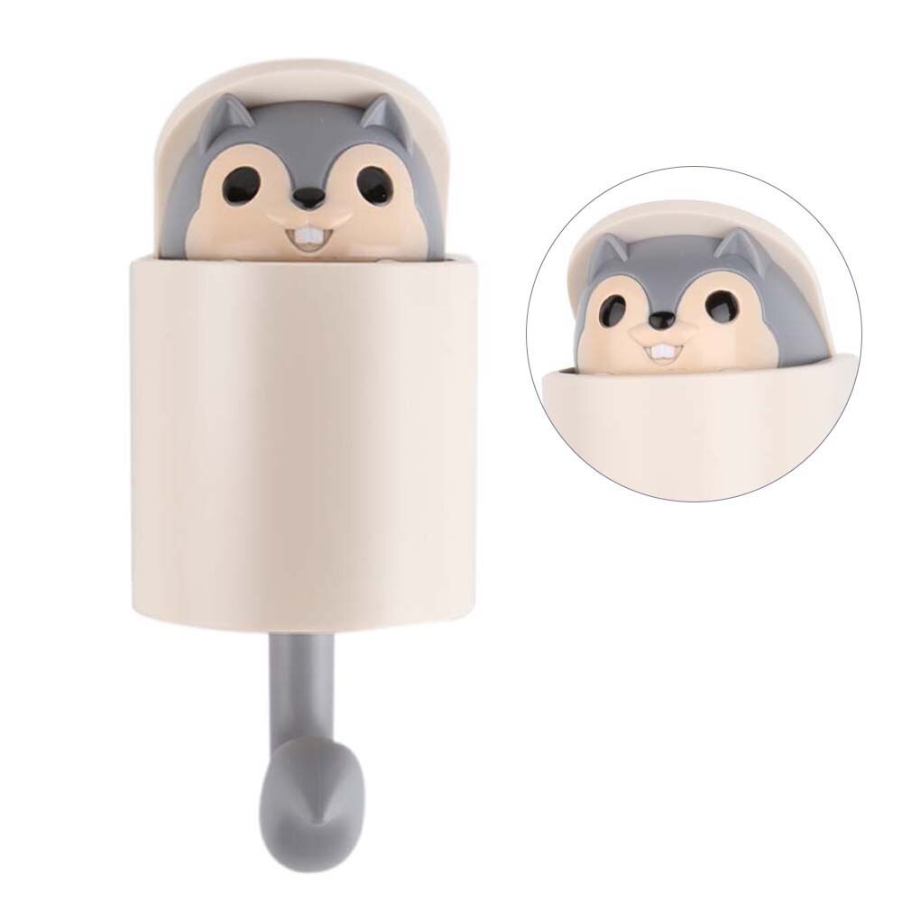 Creativiteit Haak Sterke Eekhoorn Zuig Muur Sucker Hanger Waterdichte Lijm Zware Belasting Rack Jas Muur Haak Houder Decor: gray