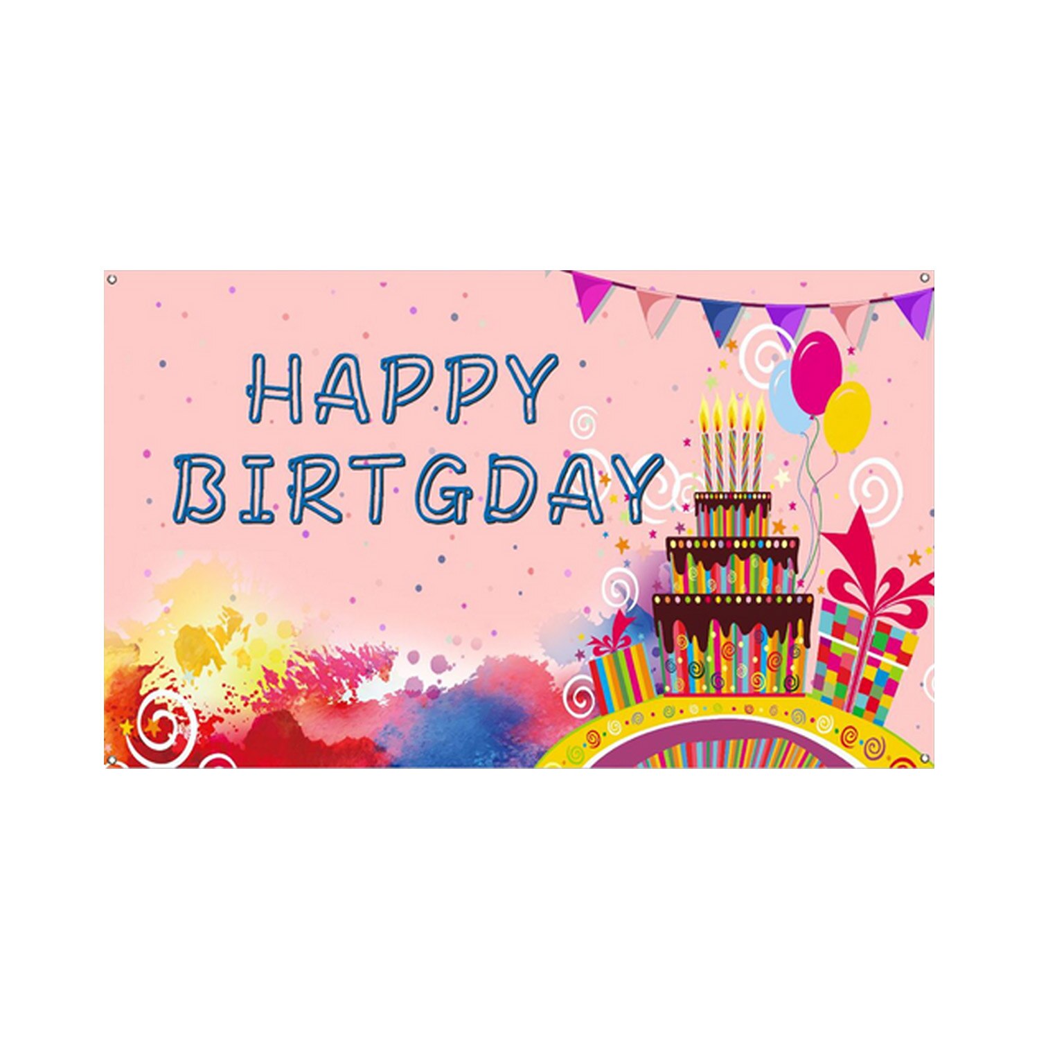 Verjaardag Achtergrond Banner Photo Booth Props Party Decoraties Met 4 Metalen Gaten Voor Kinderen Volwassenen Verjaardagslevering: 5