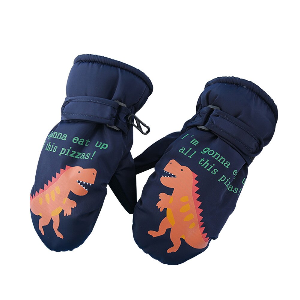 Exquisite Children Mittens High Cotton And Polyester Lining Thick Cotton Warm Windproof Gloves For Winter: E