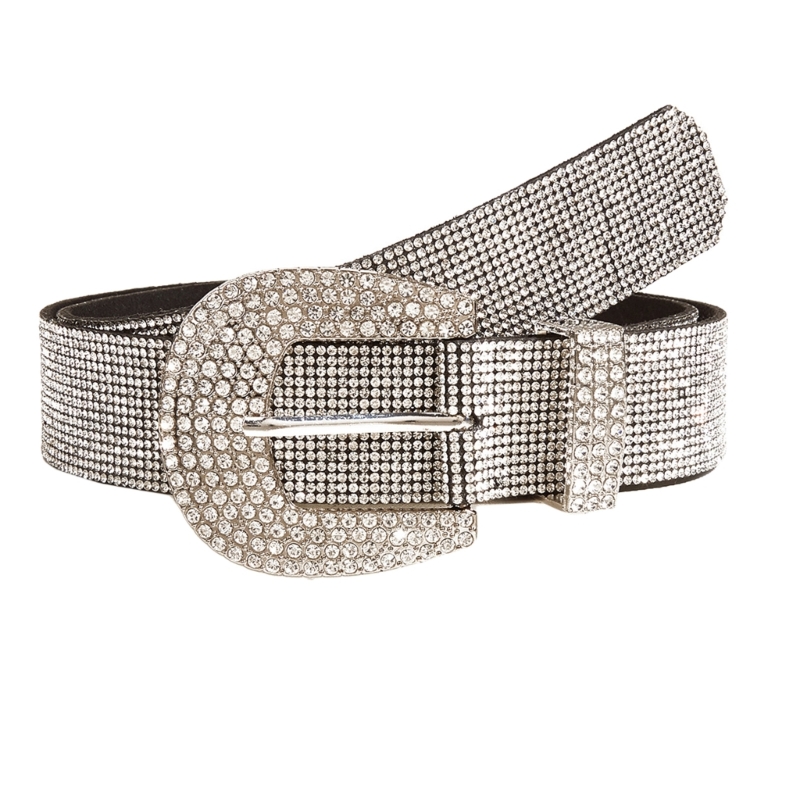 Cinturones góticos de diamantes de imitación para mujer, PU correa de cuero, cinturones de diamantes de imitación, vaquero occidental Y2K para niñas, cinturón de para Jeans, DXAA: Marfíl