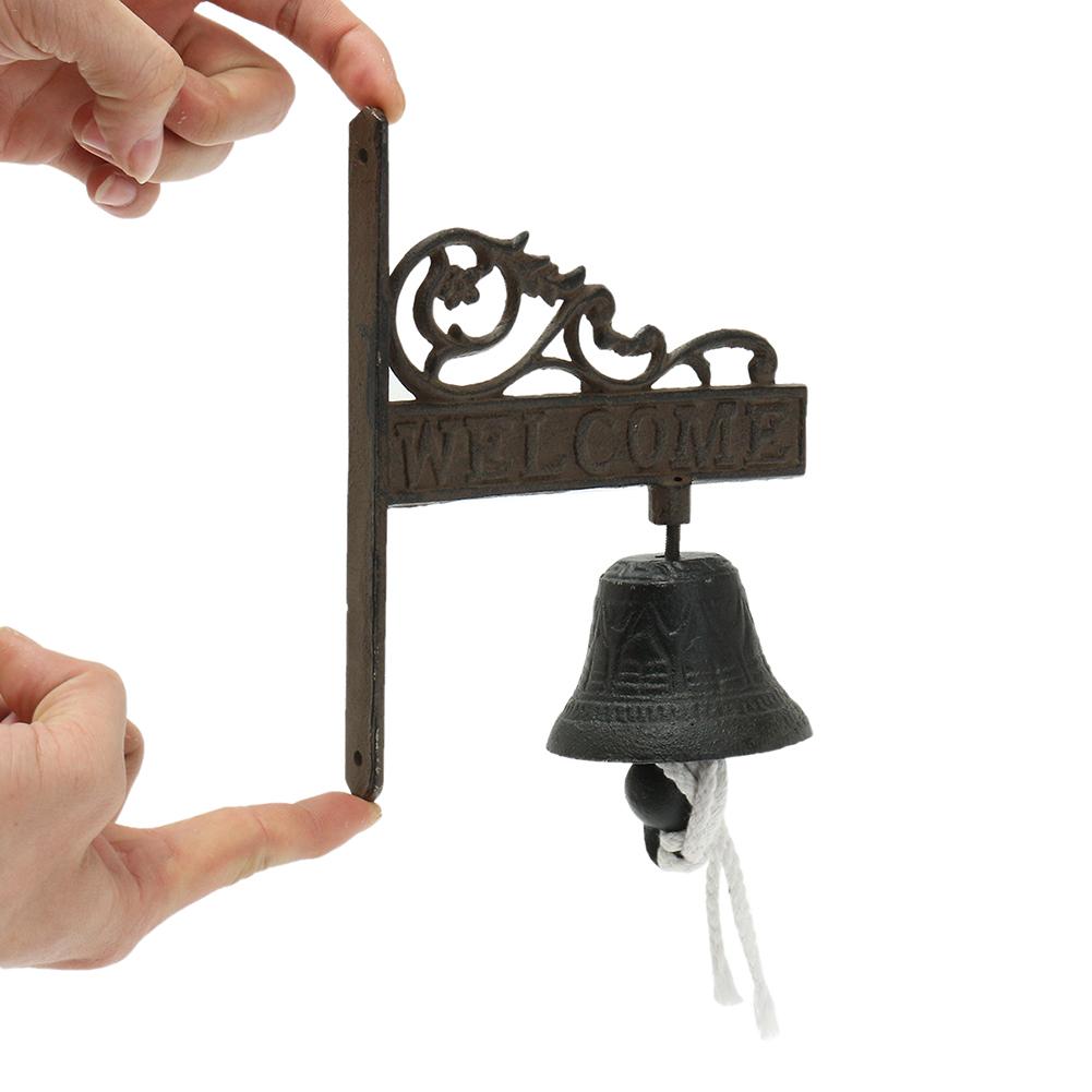 Vintage marron en fonte porte cloche en métal rustique mural chat sonnette extérieur décorations pour la maison