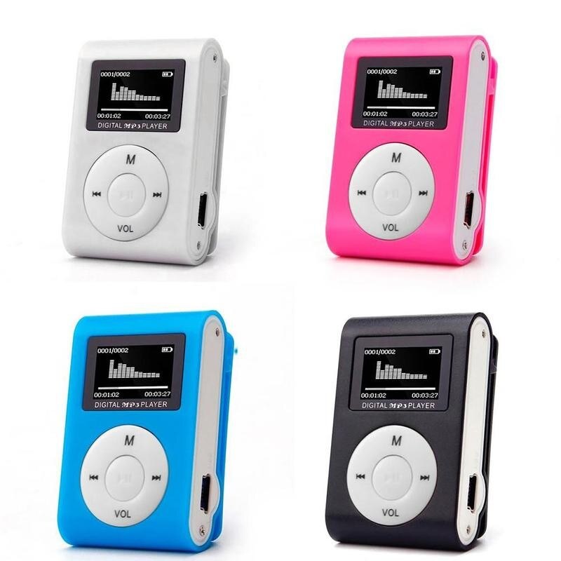 Mini Lcd-scherm MP3 Speler Met Clip 4 Kleuren Stereo Usb Muziekspeler 3.5Mm Stereo Jack MP3 Speler