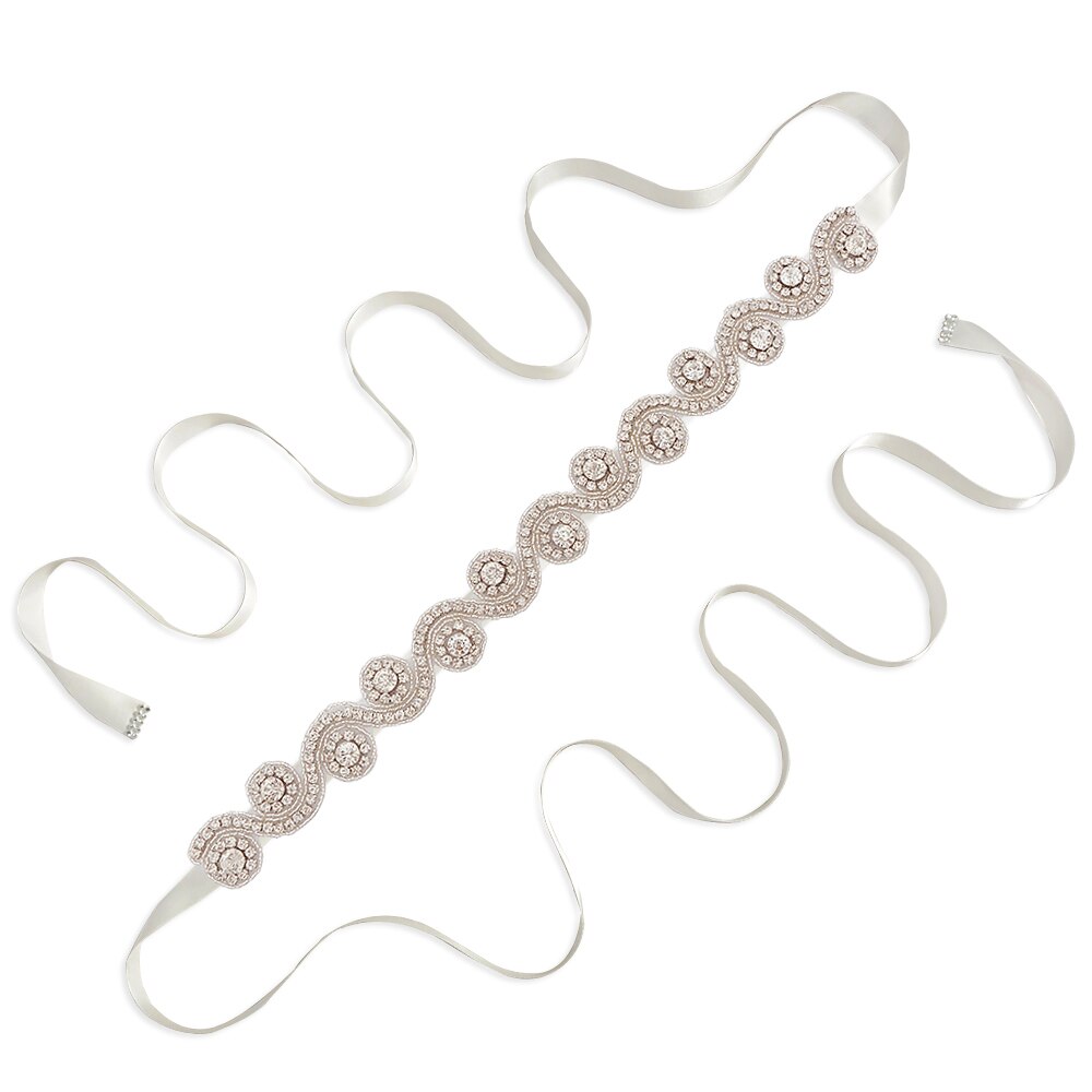 ZMS10 Hochzeit Gürtel Braut Gürtel Silber Diamant Gürtel Hochzeit Zubehör Gürtel für Frauen Hochzeit Kleid Schärpe für Abend Party Kleider: aus-Weiß