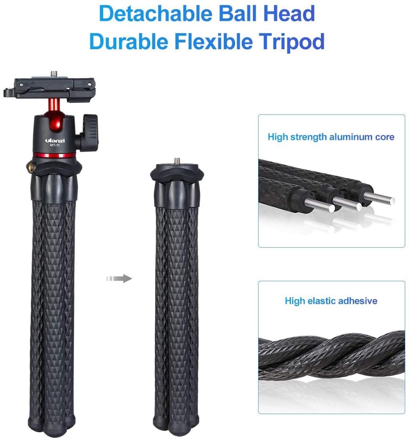 Ulanzi-trípode pulpo Flexible de viaje para teléfono inteligente, MT-11, DSLR, SLR, Vlog, cámara, iPhone, Huawei, portátil, 2 en 1