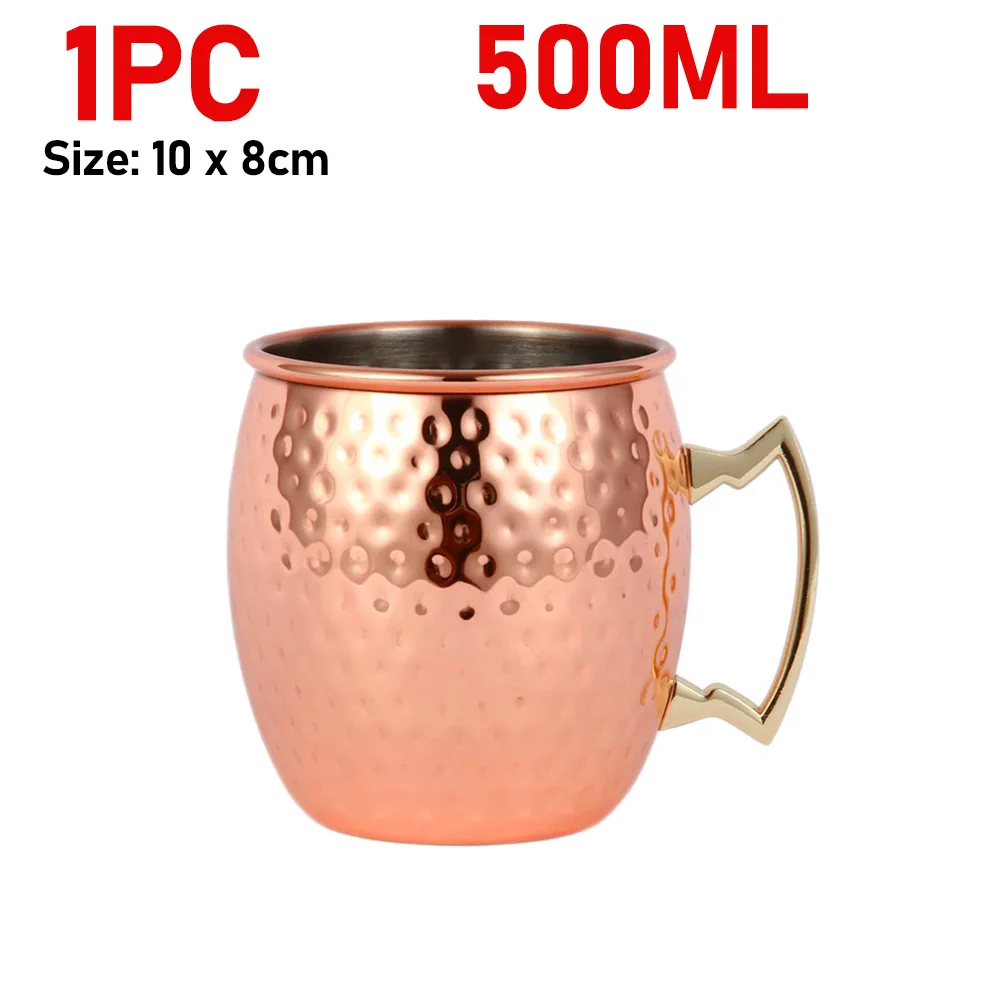Tasse à vin pour Cocktail, Mule de Moscou, tasse à bière plaquée cuivre martelé en acier inoxydable, tasse à café, Bar, verres pour Ramadan: Black