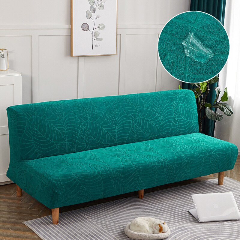Vedenpitävä vuodesohvan päällinen jacquard yksivärinen sohvan päällinen olohuone joustava all-inclusive sohvapäällinen ilman käsinojia