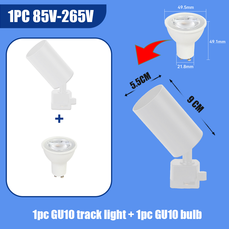 Full Sets Led Track Lights GU10 Ceiling Spot Led Rail Lighting for Living Room Decor 110V 220V Spotlight Wall Track Light Fixtur