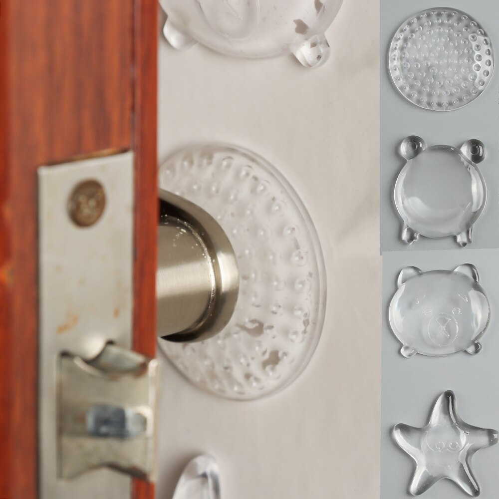 Door Stoppers Wall Protection Safety Shock Absorber Handle Bumpers PU Transparent Wall Stickers Rubber pads Anti Collision pads