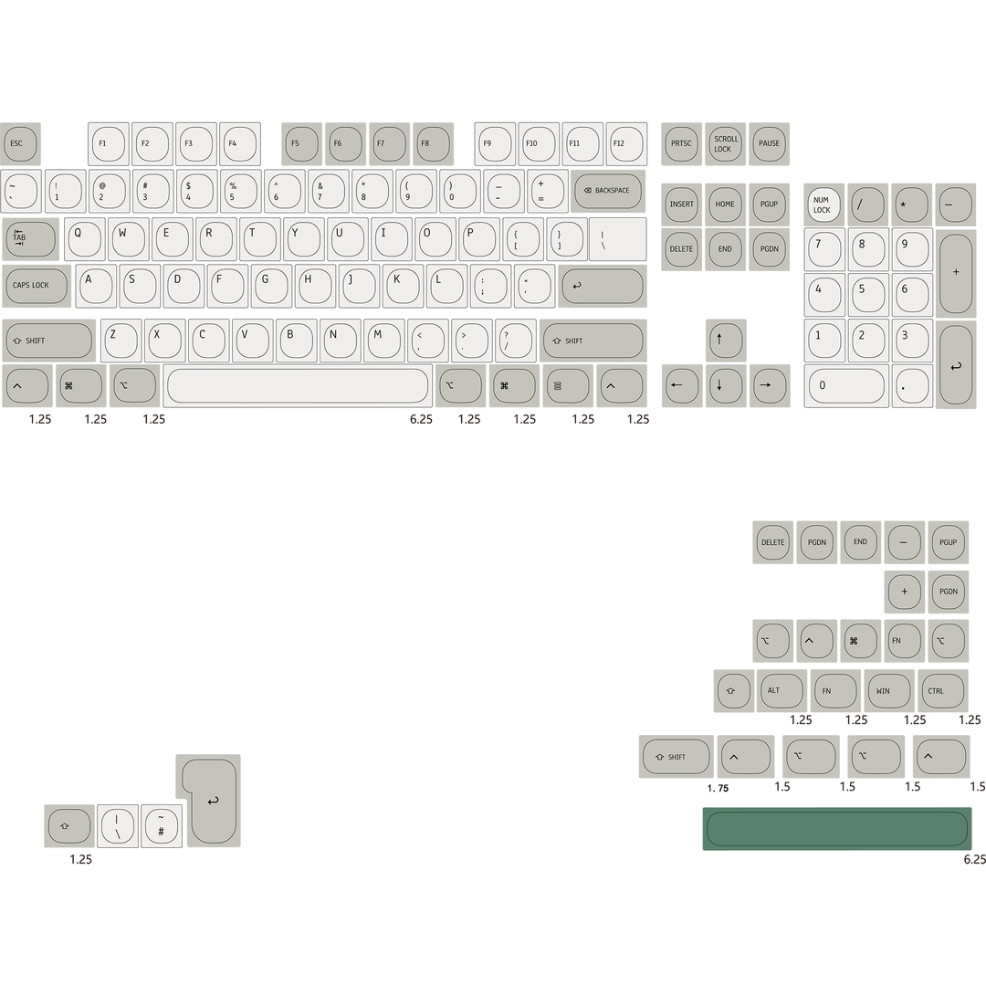 NPKC Hangul Keycaps Set Korean MA Profile Retro Keycap PBT Japanese Key caps for Cherry MX Switch Mechanical Keyboard Key cap: Beige