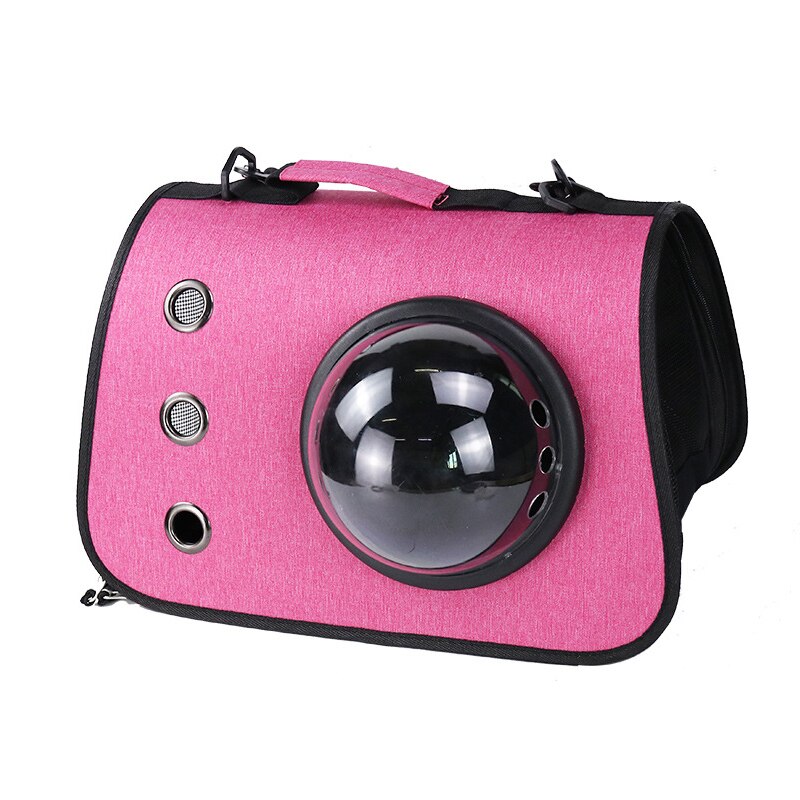 Foldable Breathable Carrier Portable For Cat Bag For Outing Messenger Pet Bag One-Shoulder Cat Transport Cage Outdoor House: pink