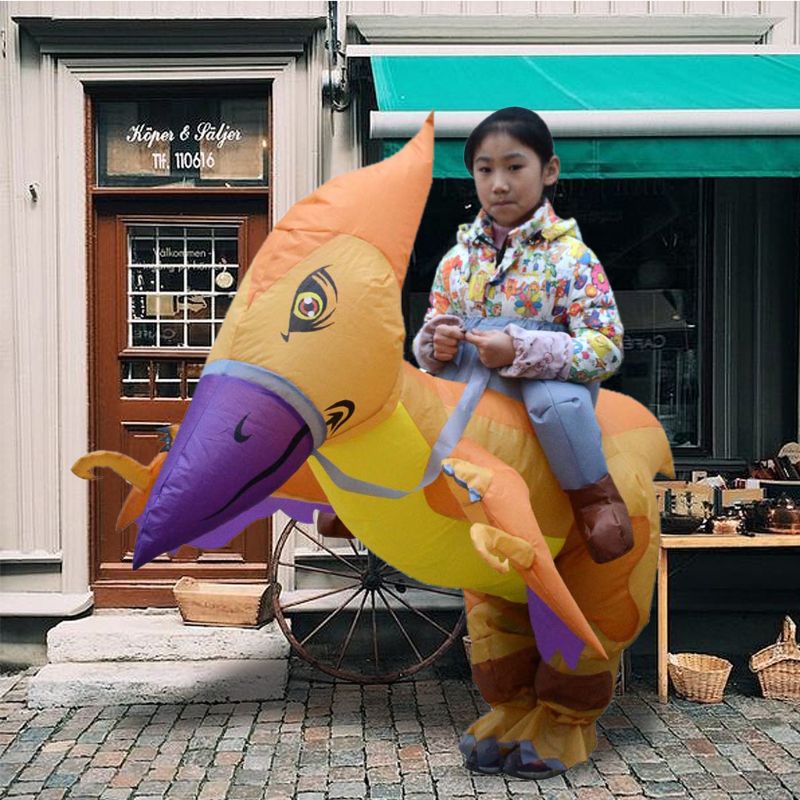 Opblaasbaar kinderrij-pterodactyl kostuum, verkleedkleren, cosplay, wildlife verkleedkleding, feestkleding, kindervoorstelling, rekwisiet