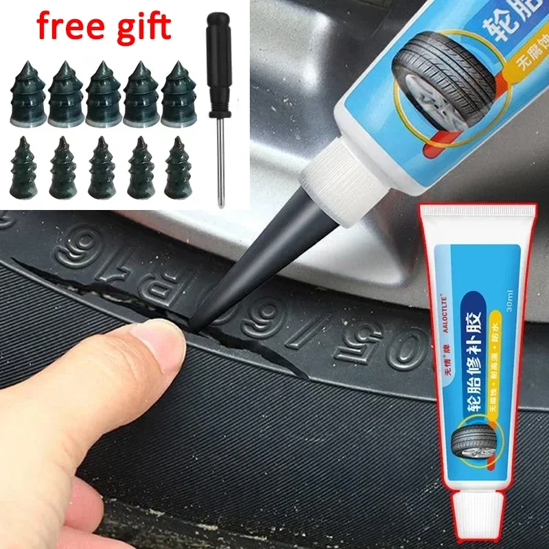 Øyeblikkelig dekkreparasjonssett - kraftig lim for biler og motorsykler - hurtigreparasjon, slitesterk løsning for sykkeldekk