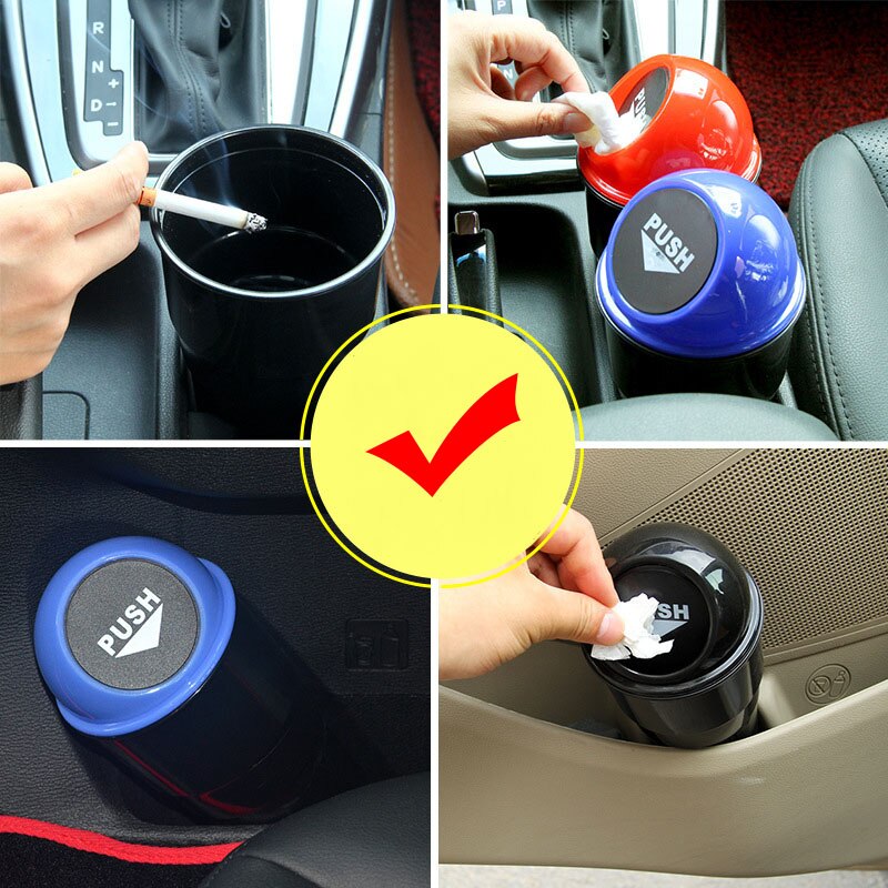 Cenicero de Cubo de basura para coche, Cenicero de basura, papelera de decoración para coche, caja para basura, Cenicero
