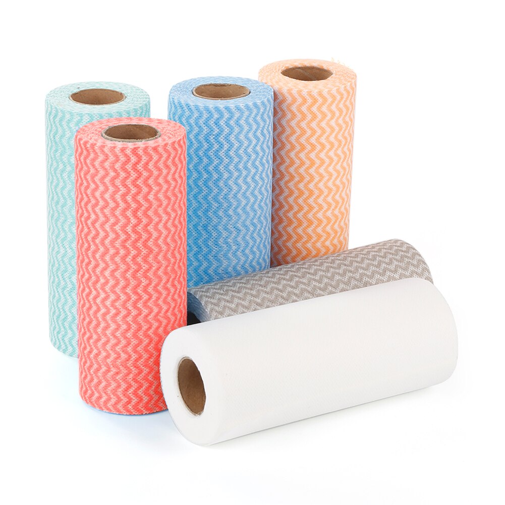 50 Uds./rollo de paño de limpieza de cocina desechable trapos no tejidos paño de fregar paño para la limpieza del baño