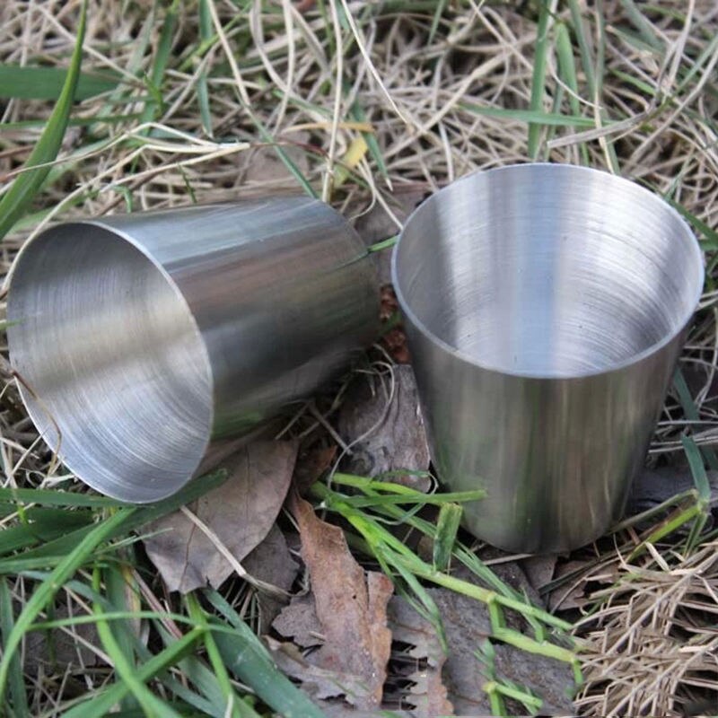 35ml Household Stainless Steel Cup Unbreakable Stackable Juice Mug Outdoor Hiking Cups Coffee Drinking Portable Camping Cup R3J6