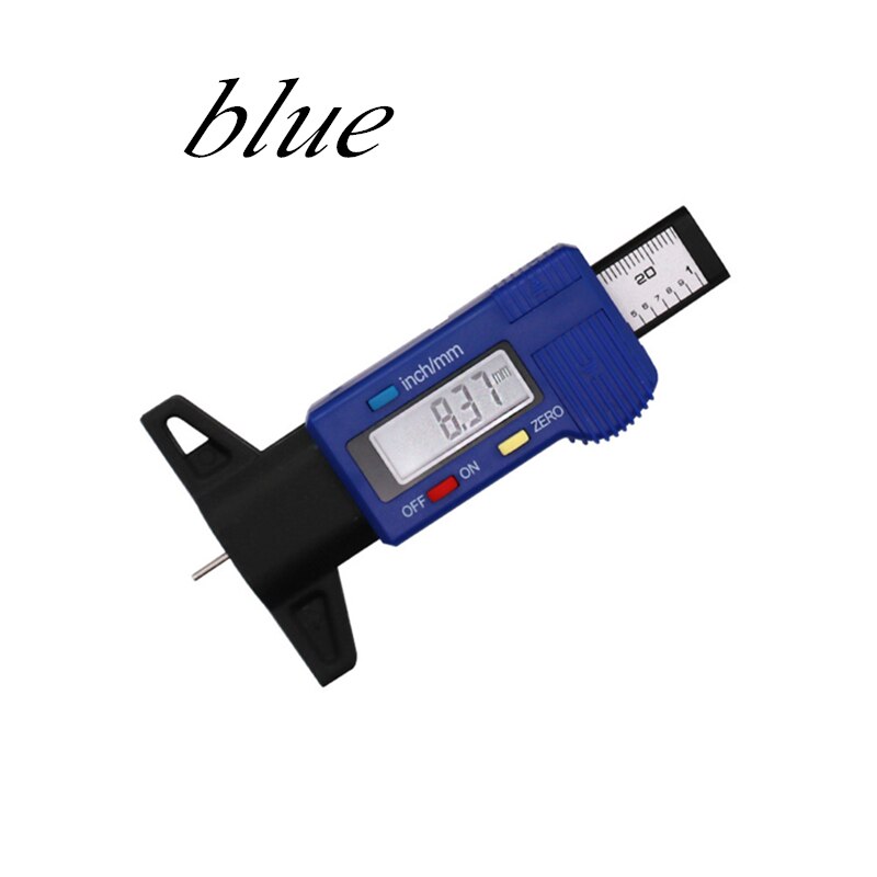 Digital Car Tyre Tire Tread Depth Gauge Meter Auto Wear Detection Measuring Tool Caliper Thickness Gauges Monitoring System 1 Pc: Blue