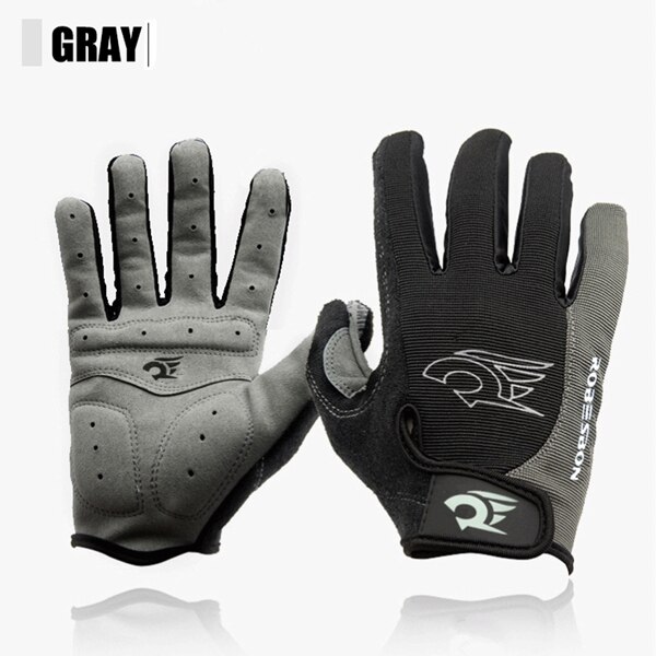 Radfahren Handschuhe Volle Halbe Finger Fahrrad Handschuhe Männer Frauen Sport Fahrrad Anti Unterhose Gel Pad Atmungsaktiv Motorrad MTB Straße Stoßfest: grau voll Finger / M