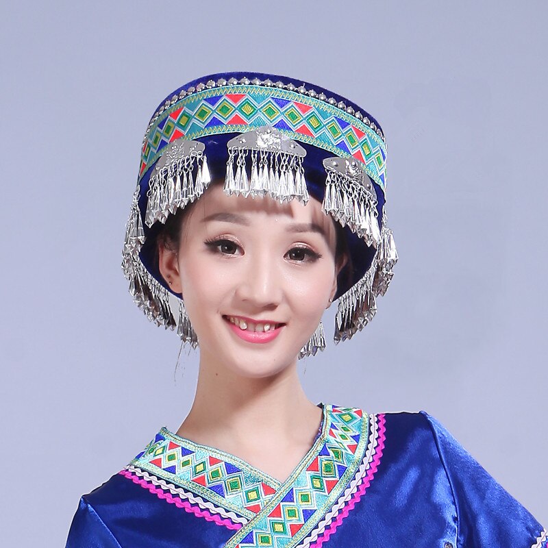Miao – chapeaux chinois pour femmes, coiffure de danse, accessoires pour cheveux, couvre-chef traditionnel, pour spectacle sur scène
