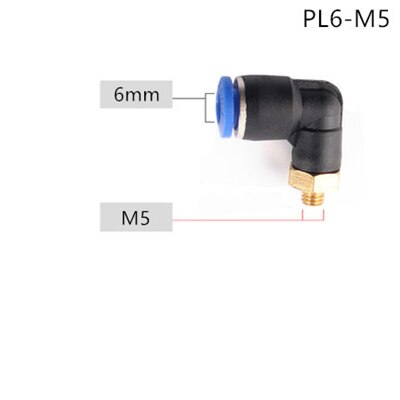 PL Pneumatic connector 4mm-12mm Hose OD 1/8" 1/4" 3/8" 1/2" Male Thread Pneumatic Tube Elbow Connector Tube Air Push In Fitting: PL6-M5