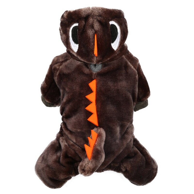 Hiver doux chien vêtements dinosaure combinaisons polaire chien sweats à capuche manteau veste pyjamas vêtements pour chiens tenue animaux vêtements: Black / XS