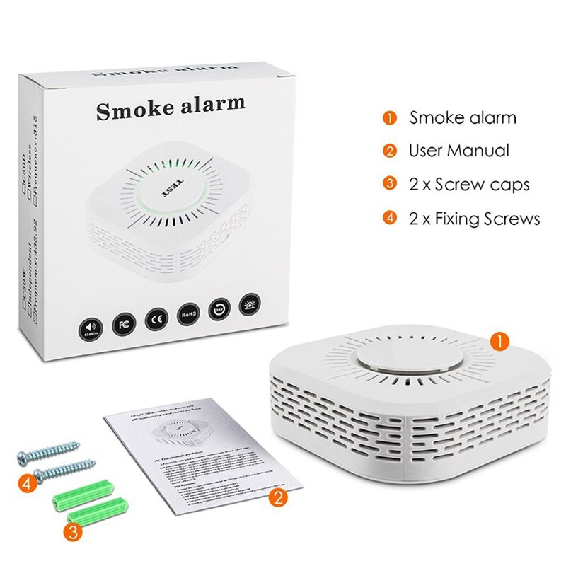 Detector de humo inalámbrico Compatible con Sonoff RF Bridge para seguridad de Alarma de casa inteligente 433MHz sensible vida súper Larga modo de reposo