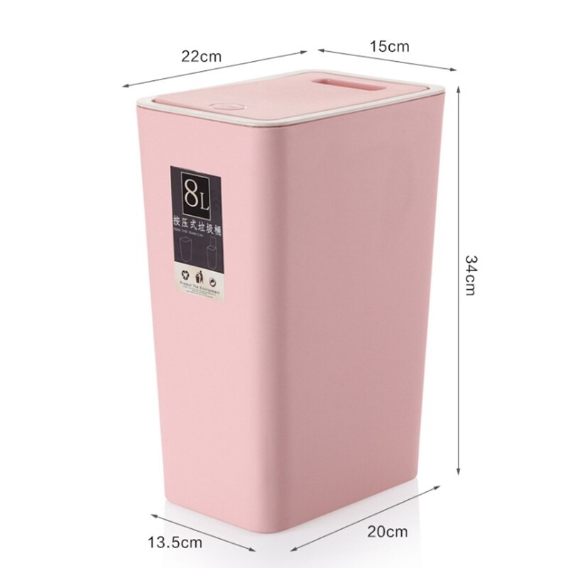 Bin Nordic Dustbin Plastic Waste Bin Home Office Trash Can Garbage Bin Dust Bin Plastic Storage Bucket