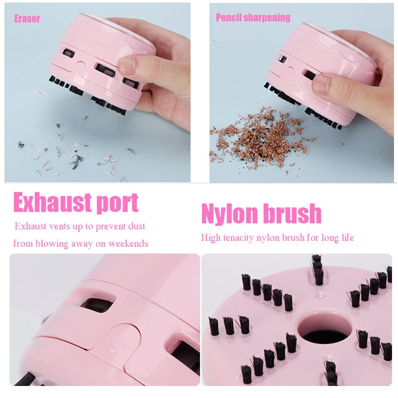 Mini Vacuum Cleaner for Car in Pink Collecter Aspirator Sweeper Cute Mini Cleaner Wireless Corner Desk Table Dust Cleaner