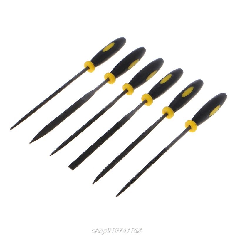 Juego de Limas de aguja para reparación de joyas, herramienta de limas de Metal de 140x3mm, Mini escofina surtida de diamante, herramienta de mano de molienda de madera, N30 20, 6 uds.