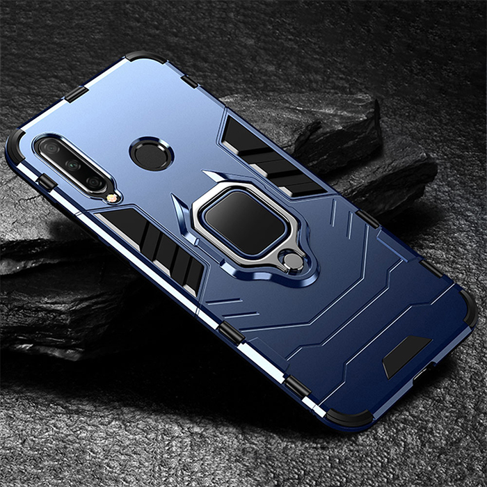 Stoßfest Rüstung Fall Für Honor 9X Premium Fall Ständer Halter Auto Ring Telefon Abdeckung Für Huawei Ehre 9X9 X Premium Globale Fall: For Honor 9x Premium / Blau