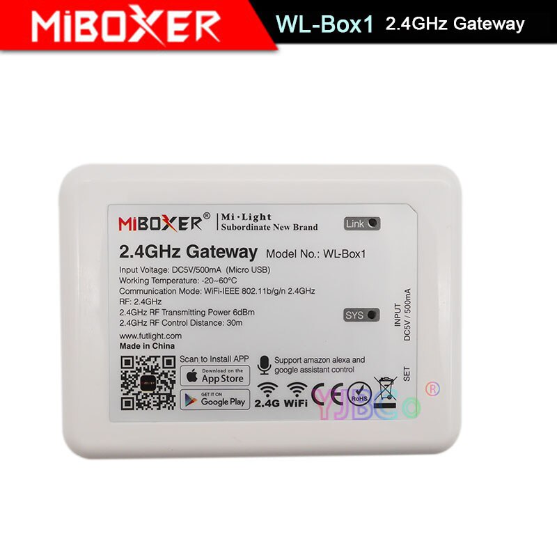 Miboxer 2.4g trådløs rgb/rgbw/rgb+cct led strip controller wifi smart panel fjernbetjening sluk lys timing dimmer  dc12v-24v: Wl-boks 1